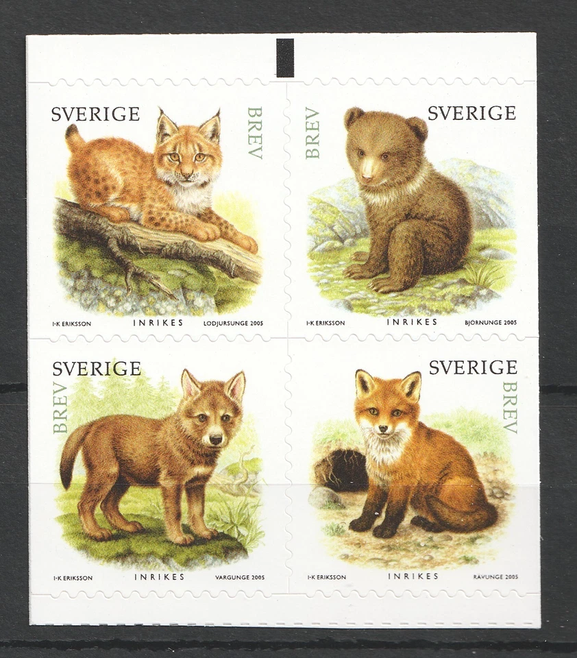 2005 Sweden Sc# 2518 - Wild Animals, Lynx, Bear, Wolf, Fox. MNH Cv$6 - Image 1 of 1