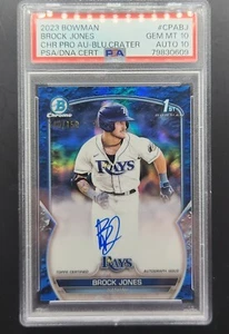 2023 Bowman Brock Jones Blue Lunar Crater Refractor Auto #/150 PSA 10 Auto 10  - Bild 1 von 2