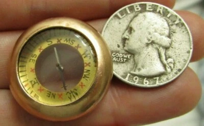 ANTIGUO RELOJ BOLSILLO BRÚJULA RELLENA ORO ERA VICTORIANA FOB encanto colgante COMO ESTÁ Foto 1 de 4