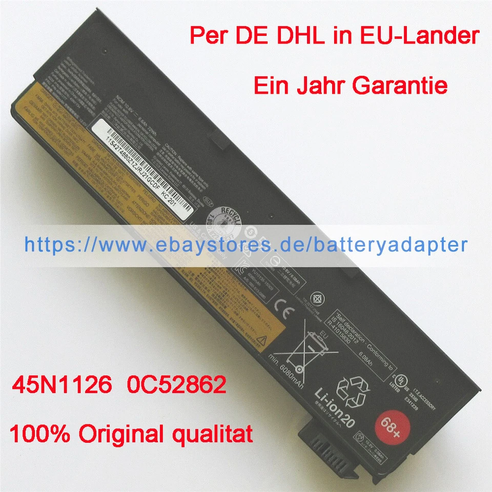 Original 72Wh 45N1128 45N1777 akku batterie für LENOVO ThinkPad L470 T440 T450s  - Bild 1 von 4