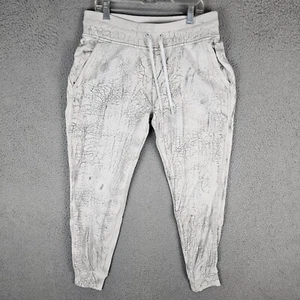 Lululemon warme Daunen 7/8 Jogginghose Damen 8 weiß Marmor Print sportlich LW5DMXS - Bild 1 von 9