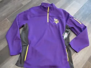 Minnesota Vikings Giacca Pullover 1/4 Cerniera Uomo Grande Nuova con Etichette Spedizione Gratuita - Foto 1 di 4