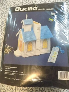 Bucilla Church Bible Holder ~ Plastic Canvas ~ 9" X 11" ~ Vintage 1990 ~ New - Picture 1 of 1
