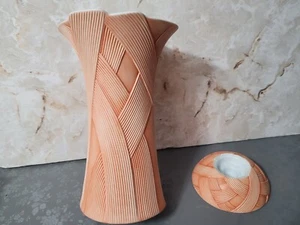 Kaiser HACIENDA TERRAK 25cm Tall Trumpet Vase & Candle Holder Germany Set of 2 - Picture 1 of 3