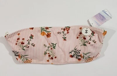 全新 Forever 21 泳装泳装上衣女式小号粉色花卉 — 第 1/4 张图片