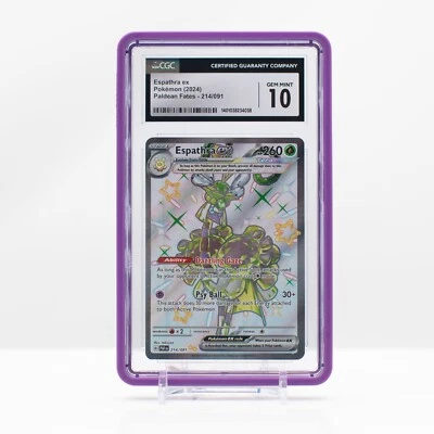 2024 Pokemon Espathra ex Full Art Holo #214 Paldean Fates - CGC 10 Gem Mint - Image 1 of 4