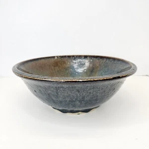 Ciotola ceramica blu scuro smaltata artigianale fatta a mano 9,75" firmata Gary Bass - Foto 1 di 16