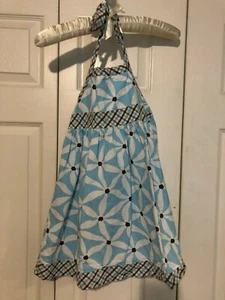 CHEZ AMI PATSY AIKEN BLUE FLORAL HALTER DRESS - GIRLS SIZE 5 - Picture 1 of 5