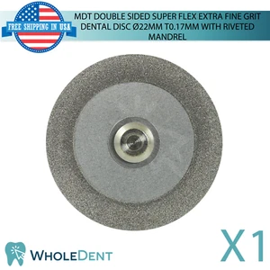 Doppelseitige feine Körnung Diamant Dentallabor Scheibe Ø22mm T0,3mm genietet Dorn - Bild 1 von 5
