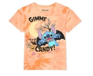 Stitch HALLOWEEN NEW♈Girl's Printed SS Tee size S (6-6X)~Orange Gimme Candy! - Picture 1 of 7