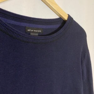 Art of Rhetoric Men's Navy Blue Large Knit Sweater Lightweight Pullover Crewneck - Picture 1 of 5