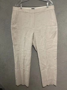 J. Crew Dress Pants Womens Kate Beige Linen Blend Size 16 Adult - Picture 1 of 5
