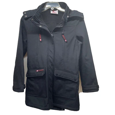 Abrigo parka con capucha negro Canada Weather Gear para mujer talla mediana chaqueta Foto 1 de 4