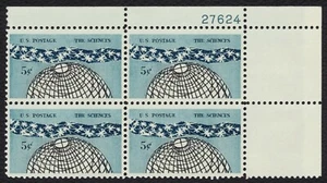 #1237 5c The Sciences, Plate Block [27624 UR] Mint **ANY 5=FREE SHIPPING** - Picture 1 of 1