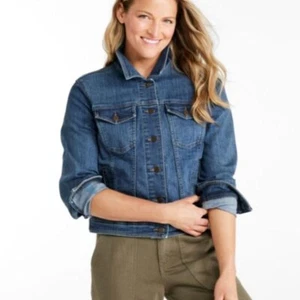 LL Bean Damen Jeansjacke mit Stretch Größe XS Oversized Preppy 90er Y2K EUC - Bild 1 von 10