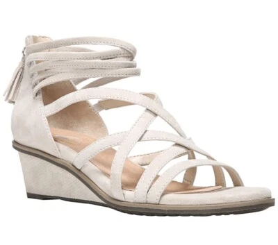 Sandalias cómodas Dr. Scholl's para mujer “concedidas” de gamuza gris con tiras talla 9,5 Foto 1 de 4