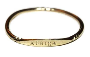 Wickeldesign Unisex Messingarmband - geätzt - AFRIKA - Made in Kenia - Bild 1 von 3