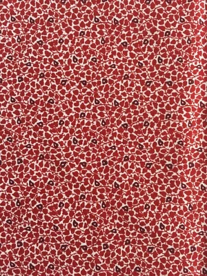 24" Cali Graphics Kings Road Red White Calico Heart Floral Print Cotton Fabric - Image 1 of 4