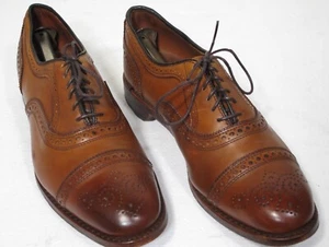 Zapatos Allen Edmonds Strand 8.5D Marrón Castaño Puntera Desplazada Calles Completos - Imagen 1 de 6