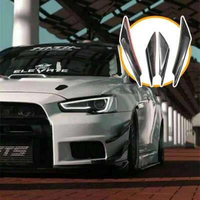 Parachoques trasero estilo fibra de carbono AUXITO Canard divisor labio para Mitsubishi Lancer Foto 1 de 4