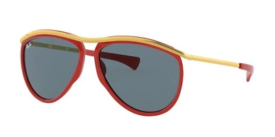 NEW RAY BAN RB 2219 OLYMPIAN AVIATOR 1243/R5 Polished Red-Gold/Blue 59mm - Image 1 of 4