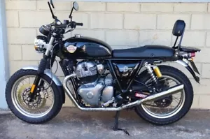 Muffler Exhaust Pair Royal Interceptor Continental Gt 650 Black Slip-on Silencer - Foto 1 di 6