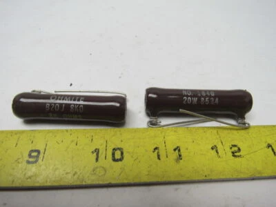 Ohmite 1840 B20J8KO 20W 8K Ohm Wirewound Power Resistor, Ceramic Case Lot of 2 - Image 1 of 4
