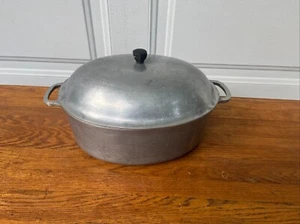 Horno holandés de aluminio con tapa tostador ovalado vintage de 15" para el hogar - Imagen 1 de 6