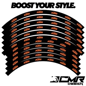 Adesivi Grafiche Cerchi per KTM kit Motocross Coppia Ruote Anteriore Posteriore - Picture 1 of 1