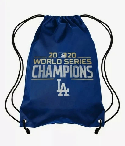LA Dodgers 2020 World Series Champions Logo Drawstring Backpack + Mini Bat Cover