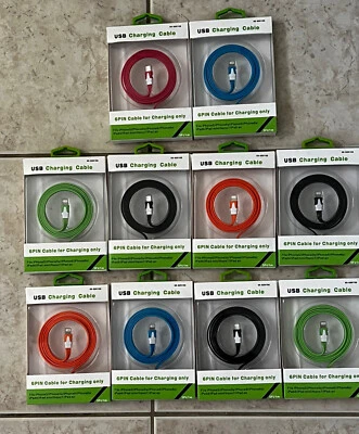 (10) USB 6 Pin Pink 3ft/1M Cable *for Charging Only* (For iPhone and iPad) - Image 1 of 4