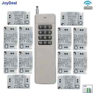 433Mhz RF Remote Control Switch No Wiring Remote Control Ceiling Lamps LED Bulb