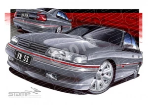 HOLDEN VN SS COMMODORE ATLAS GREY A3 FRAMED PRINT - Picture 1 of 1