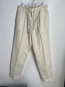 Brunello Cucinelli Straight-Leg Pleated Linen-Twill Drawstring Trousers - Picture 1 of 11