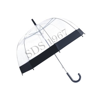 Large 31" Clear See Through Dome Umbrella Ladies Transparent Walking Rain Brolly