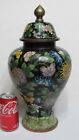 Fine Large Chinese Cloisonne Lidded Jar Vase With Floral Design