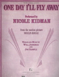 Nicole Kidman One Day I'll Fly Away Piano Vocal Guitar Song Sheet Music - Picture 1 of 2