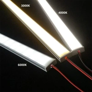 12V DC 50cm LED cabinet bar light 2835 60 120/240 flat U profile led hard strip - Picture 1 of 6