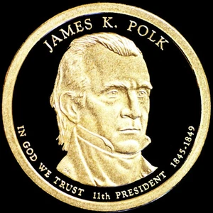 2009 S James K. Polk ~ Mint Proof Presidential Dollar from Proof Set - Bild 1 von 2