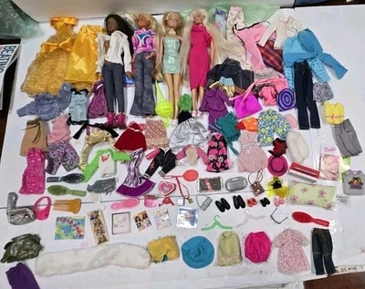 Large Mixed LOT 115 Pcs Barbie Doll Clothes Outfits, Shoes & Accessories #1 READ - Image 1 of 4
