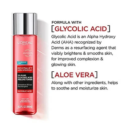 L'Oreal Revitalift Derm Intensives 5% Pure Glycolic Acid Peeling Toner 6.0 fl oz - Image 1 of 3