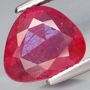 4.30Ct.BIG Top Red Pink Ruby Unshape Facet&Rose Cut 2 Faces in One Piece - Picture 1 of 4