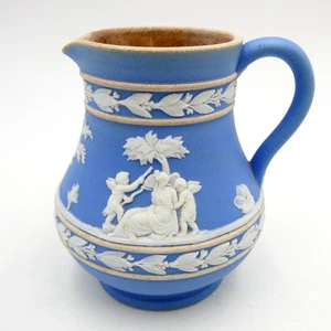 Wedgwood Jasperware Blue Creamer 3.5 inch Uncommon Design Vintage  AS IS - Picture 1 of 9