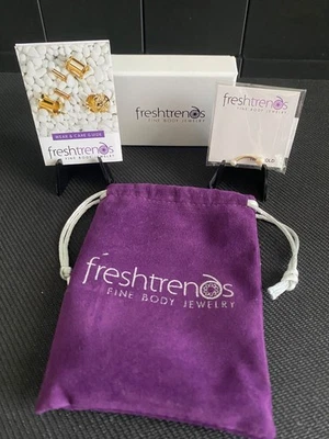 Anillo ombligo oro amarillo 14k perlas cultivadas FreshTrends 7/16" joyería corporal Foto 1 de 3