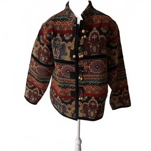 Flashback Gobelin Jacke Fun and Funky 90’s Boho Maximalist Herbst Gr. L - Bild 1 von 6