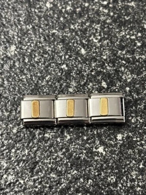 Original Nominación Modular Italiano Dije Oro Letra I 18 Kt Acero Inoxidable  Foto 1 de 2