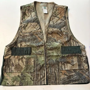 Vintage Ozark Trail Camo Real Tree Hunting Vest Men’s Large Ammunition Zipper - Picture 1 of 8