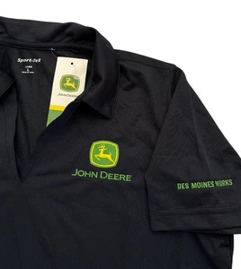 Polo donna John Deere Des Moines Works grande nera nuova con etichetta ricamata - Foto 1 di 9