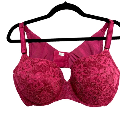 Sujetador Torrid Plunge 38DDD Curve Acolchado Magenta Rosa Púrpura Encaje  Foto 1 de 4