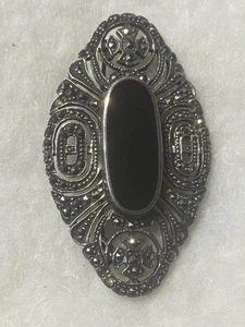 Broche vintage art deco plata y negro. Posiblemente Plata 925 ** Ver Notas - Imagen 1 de 16